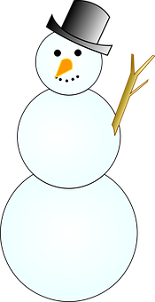Classic Snowman Cartoon PNG