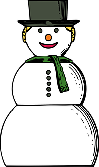 Classic Snowman Cartoon Illustration PNG