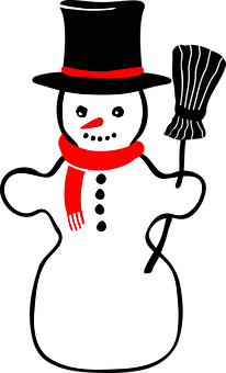 Classic Snowman Illustration PNG