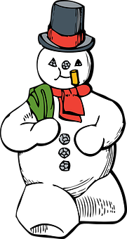 Classic Snowman Illustration PNG