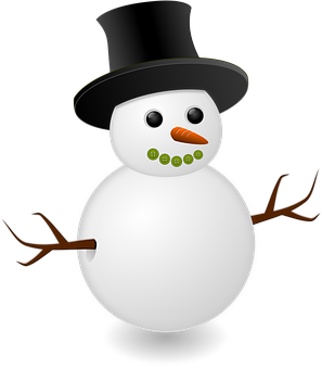 Classic Snowman Top Hat Illustration PNG