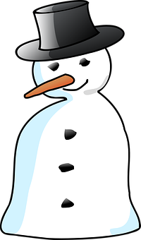 Classic Snowmanwith Top Hat PNG