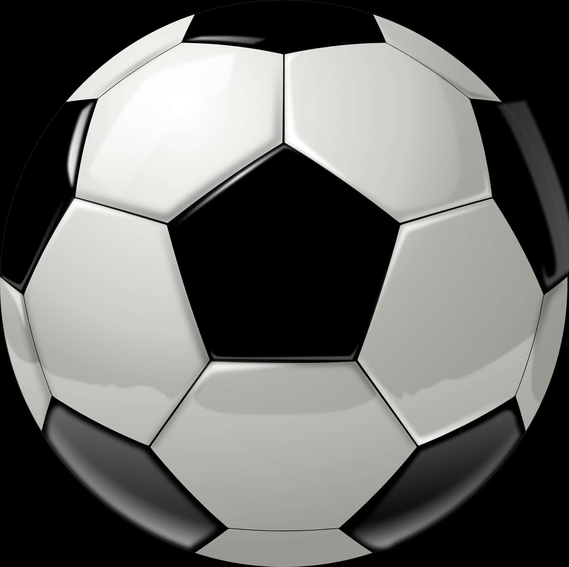 Classic Soccer Ball Blackand White PNG