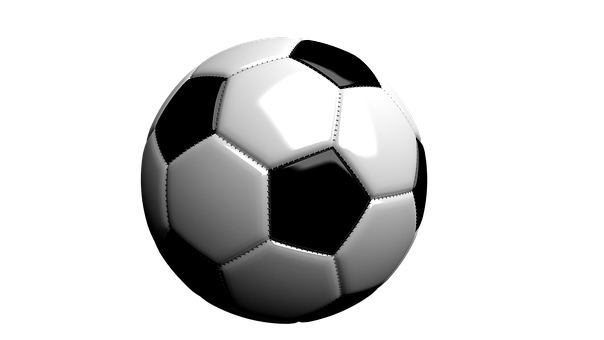 Classic Soccer Ballon Black Background PNG