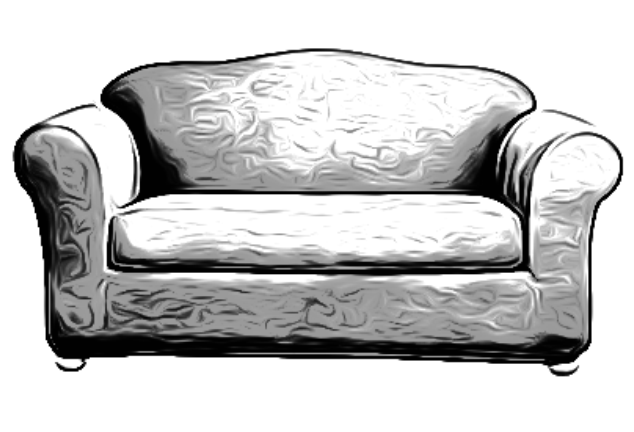 Classic Sofa Embossed Effect PNG