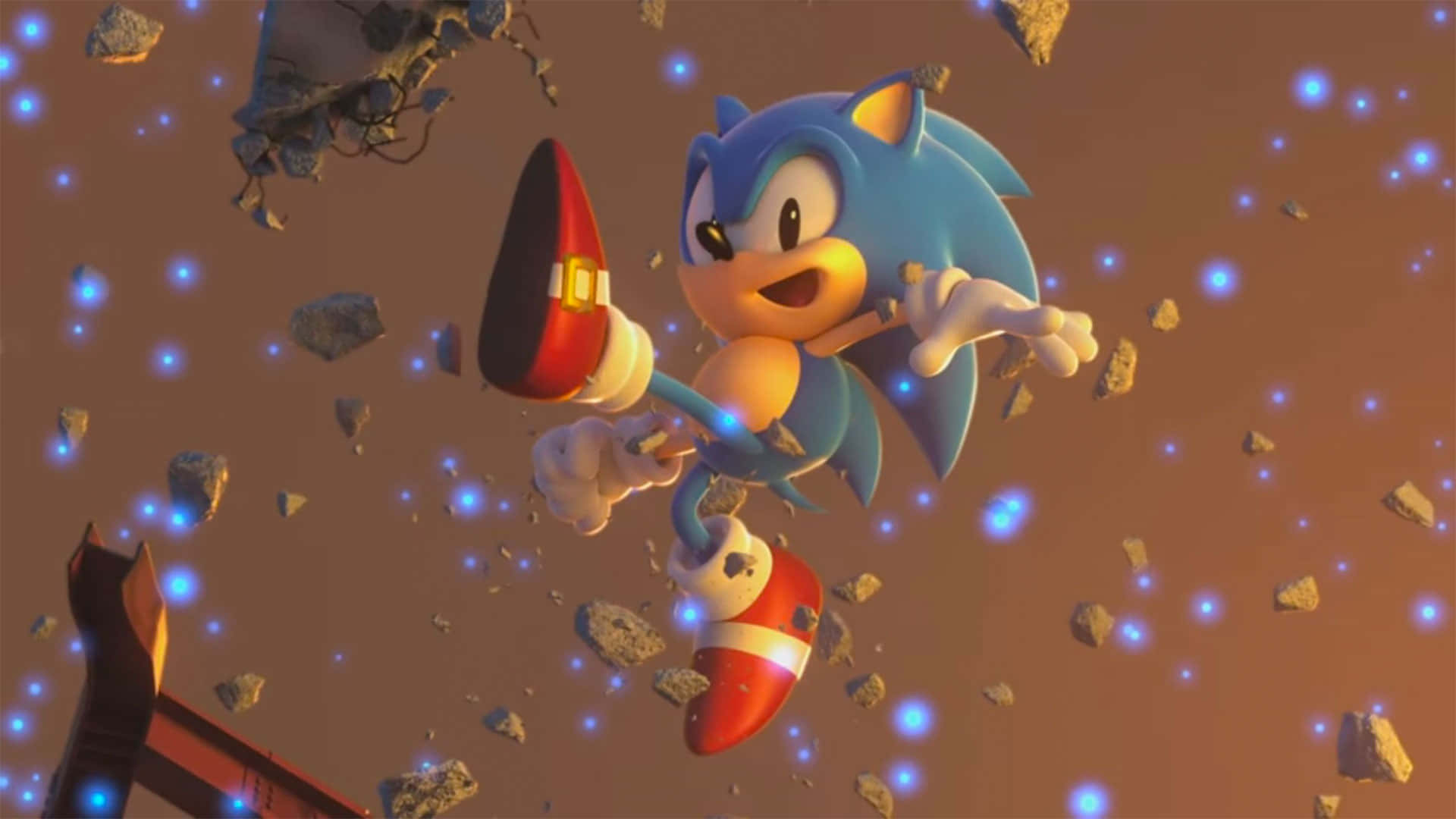 Classic Sonic Running at High Speed Wallpaper