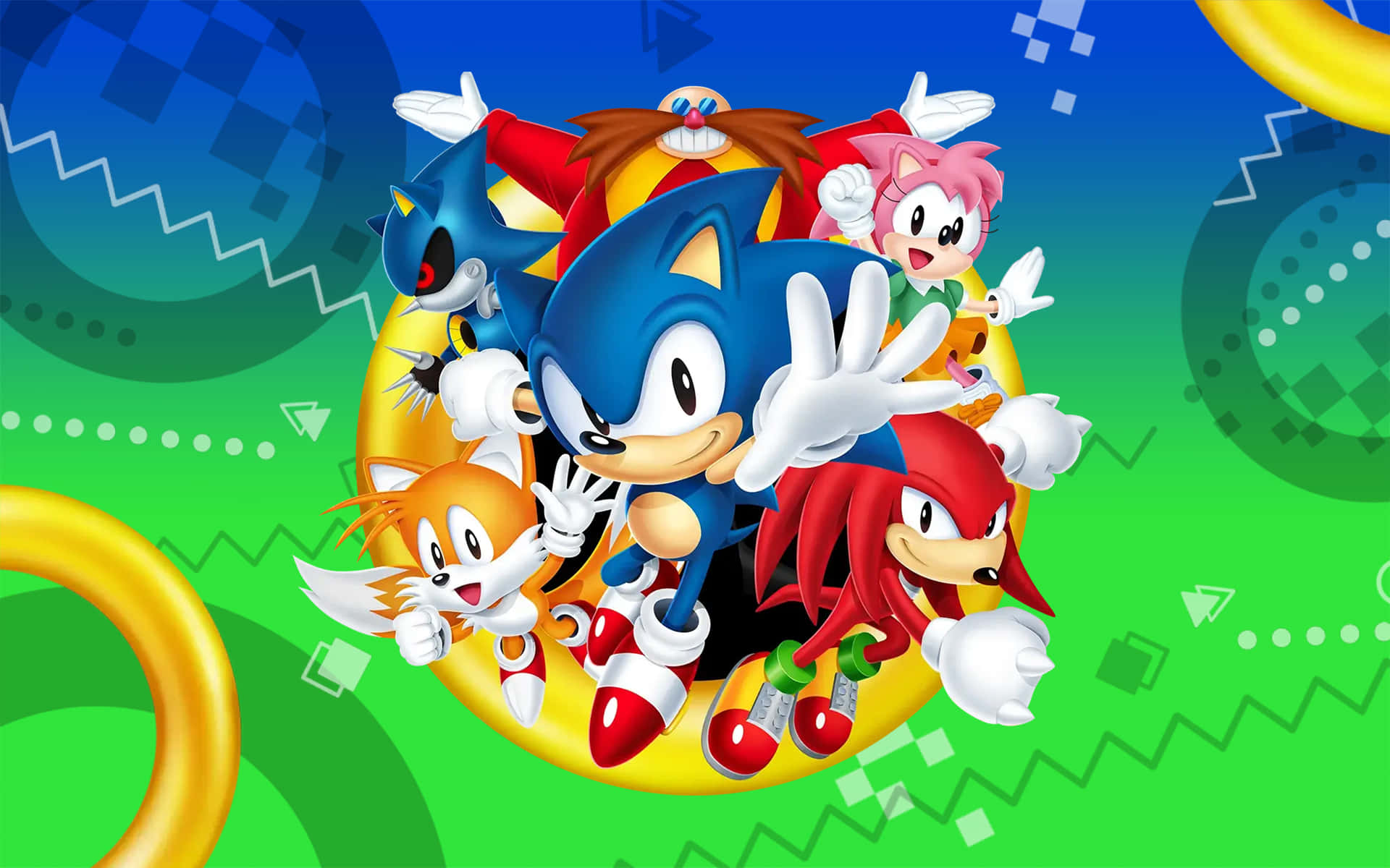 Classic Sonic Strikes a Pose in Colorful HD Wallpaper Wallpaper