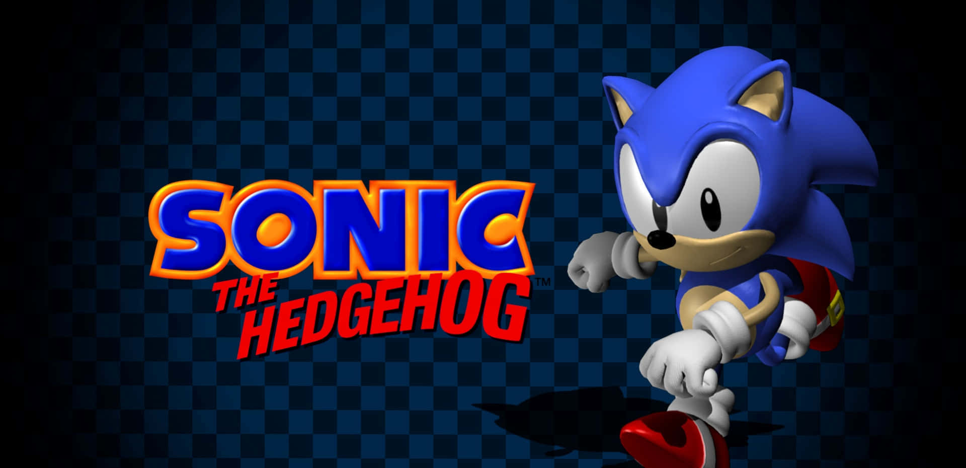 Classic Sonic The Hedgehog Speeding Through A Retro Game World Wallpaper
