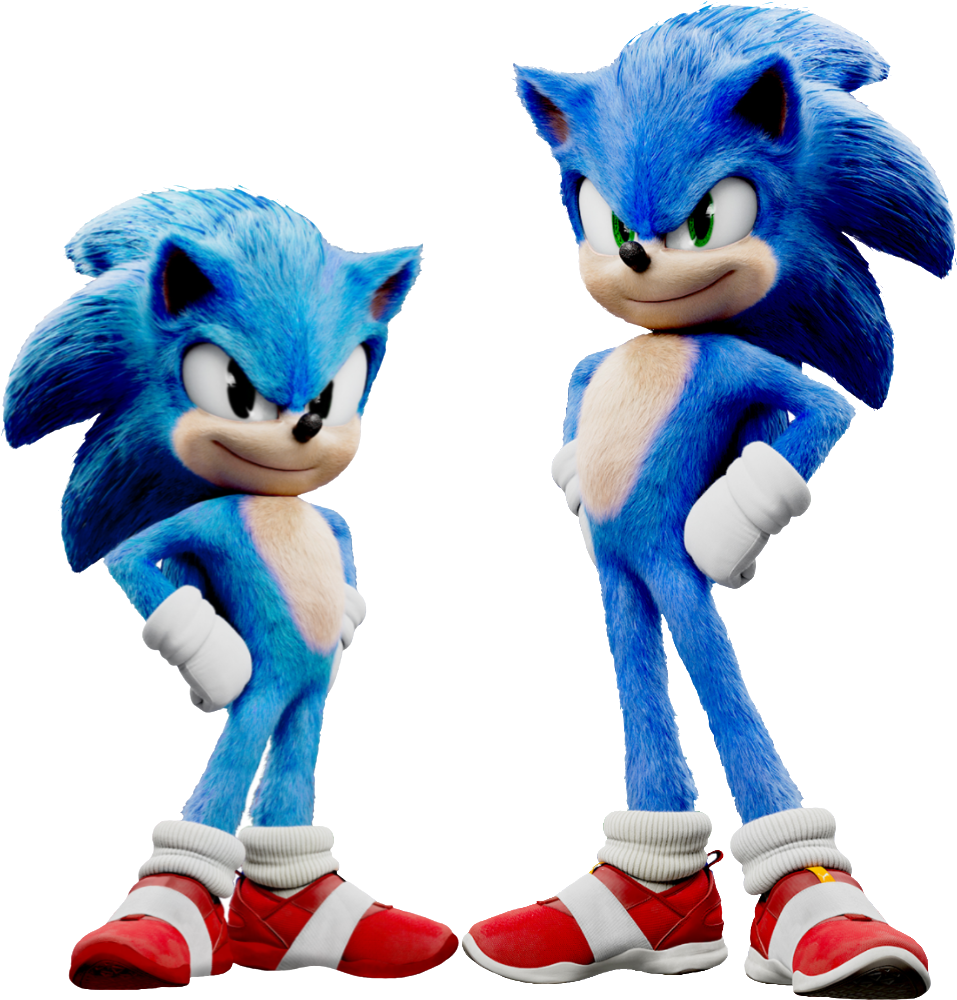 Classic Sonic Duo Pose PNG