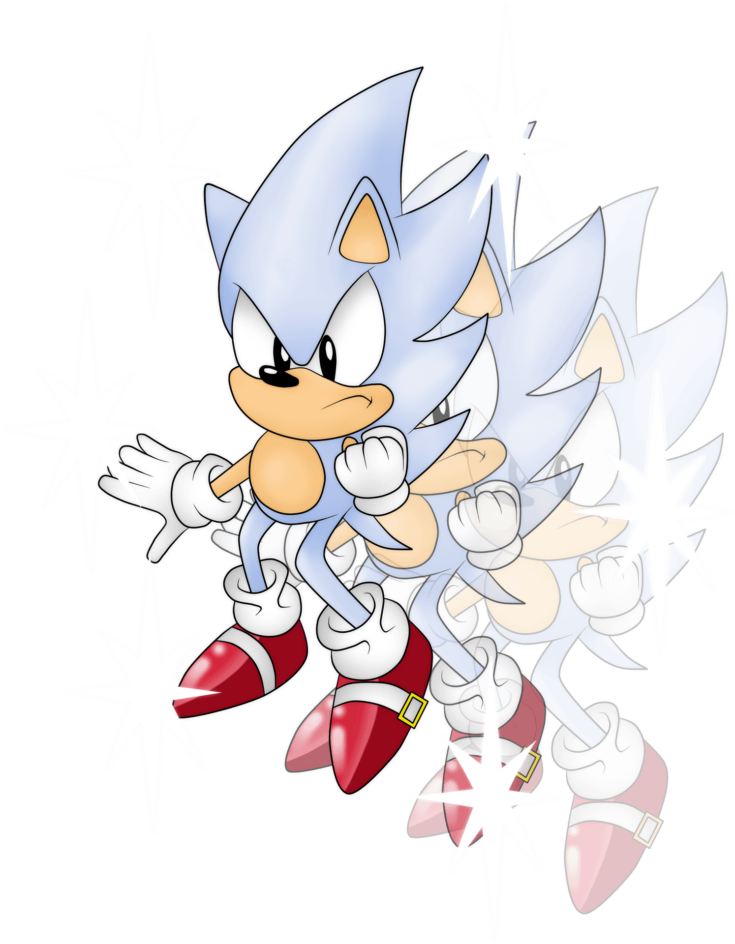 Classic Sonic Multiple Poses PNG