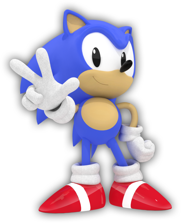 Classic Sonic Peace Sign PNG