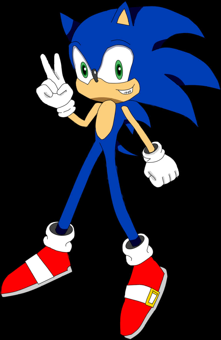 Classic Sonic Peace Sign PNG