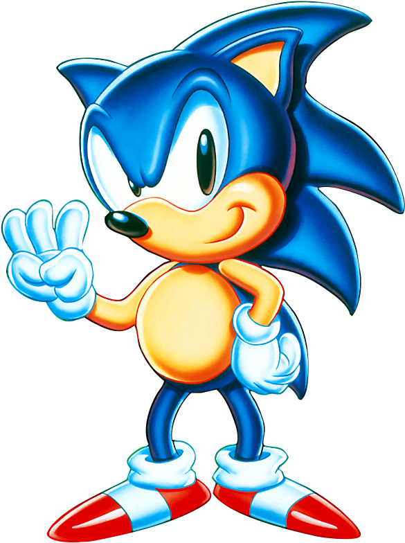 Classic Sonic Peace Sign PNG