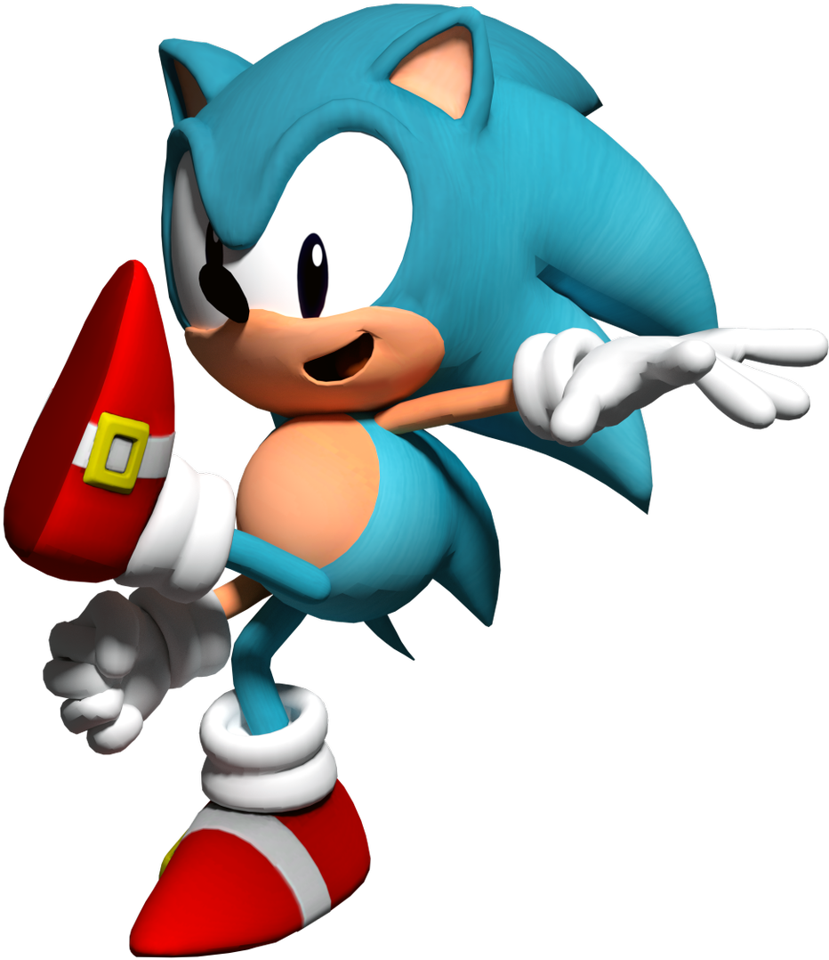 Classic Sonic Pose3 D Render.png PNG