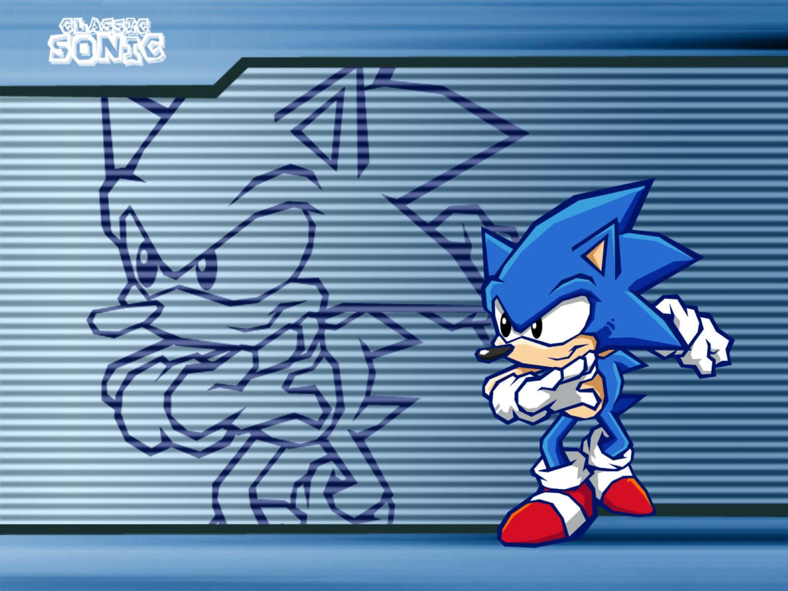 Art De Sonic Classique En Pose Et Ombre Fond d'écran