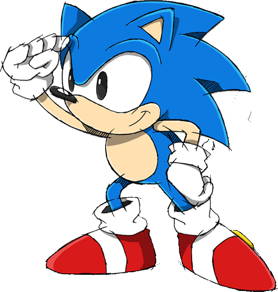 Classic Sonic Saluting PNG