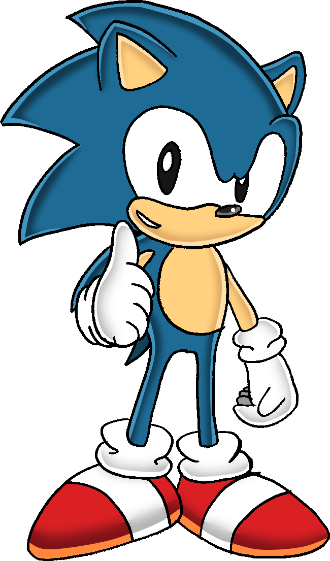 Classic Sonic Thumbs Up PNG