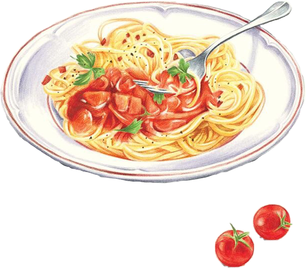 Classic Spaghetti Pomodoro Illustration PNG