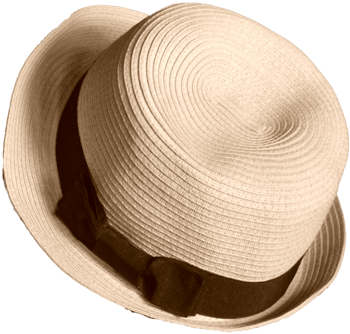Classic Straw Hatwith Ribbon PNG