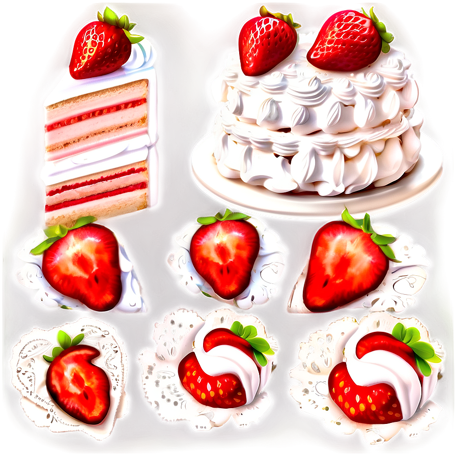 Classic Strawberry Cake Png Nxh79 PNG