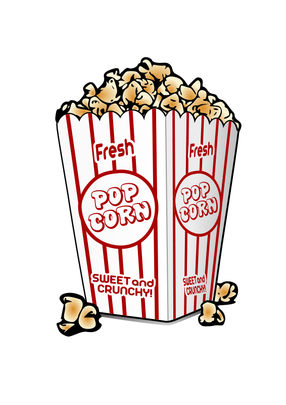 Classic Striped Popcorn Container Illustration PNG