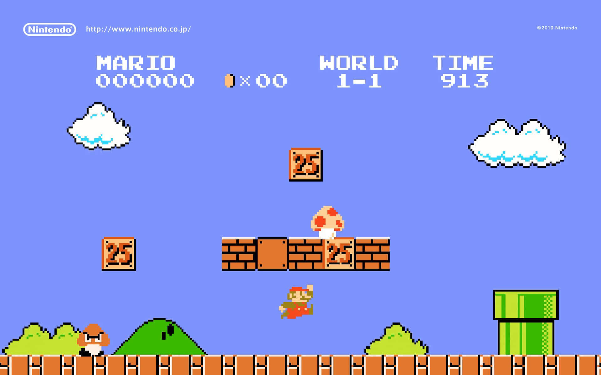 The Classic Plumber Mario Ready To Save Princess Peach From Bowser Wallpaper