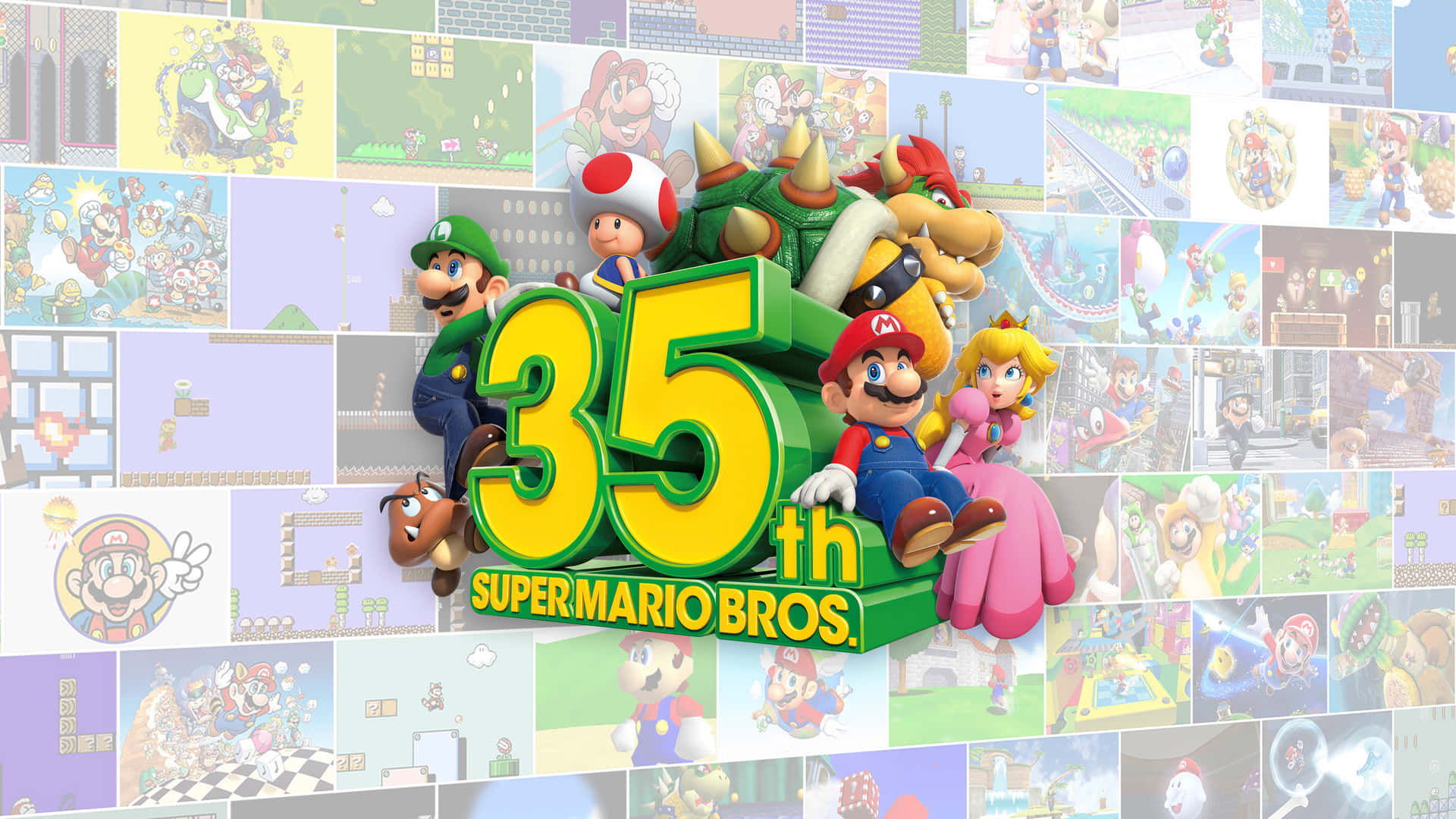 Classic Super Mario 35th Anniversarry Wallpaper