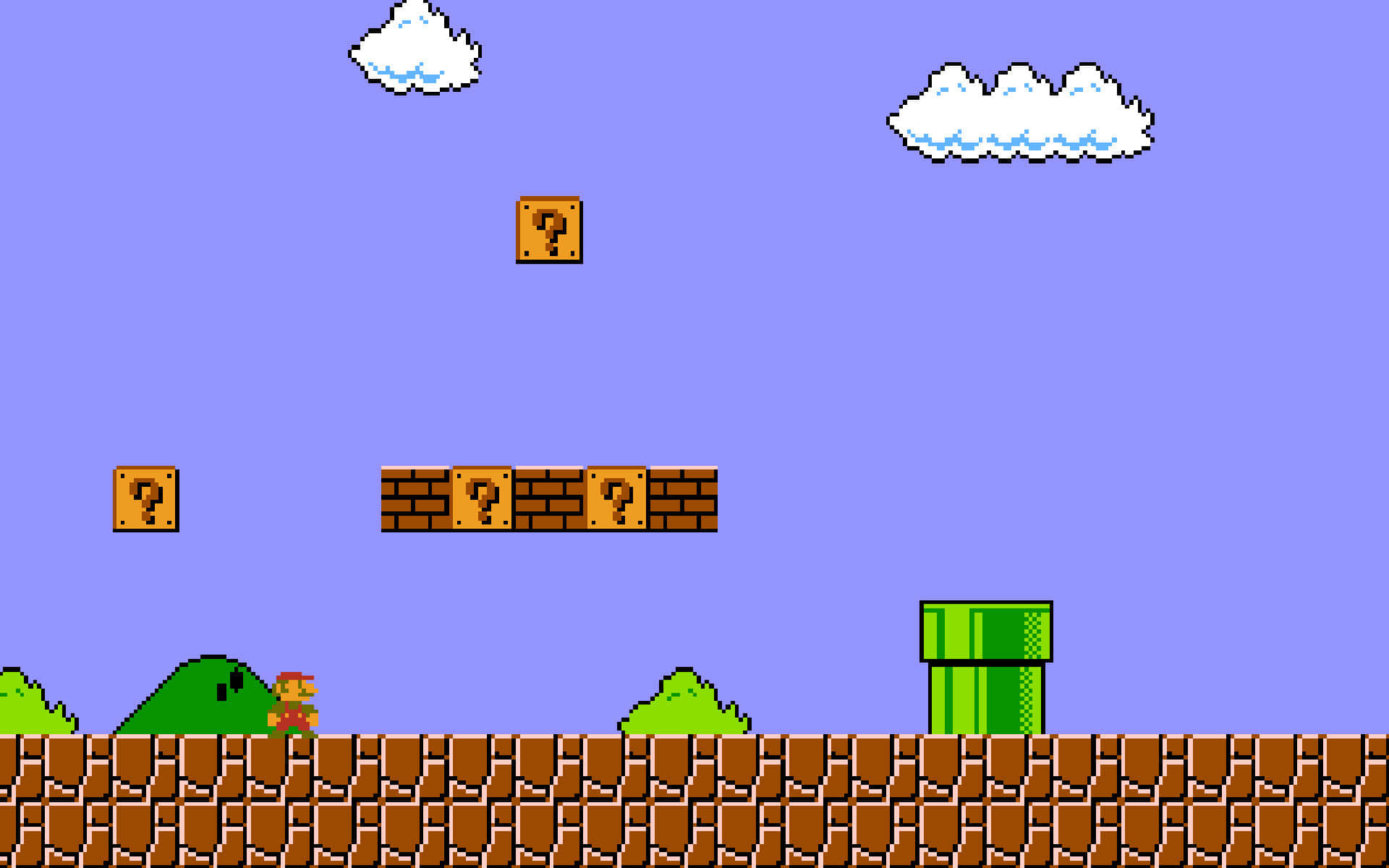 Et Nintendo Mario-spil Med Et Stort Skærmbillede Wallpaper
