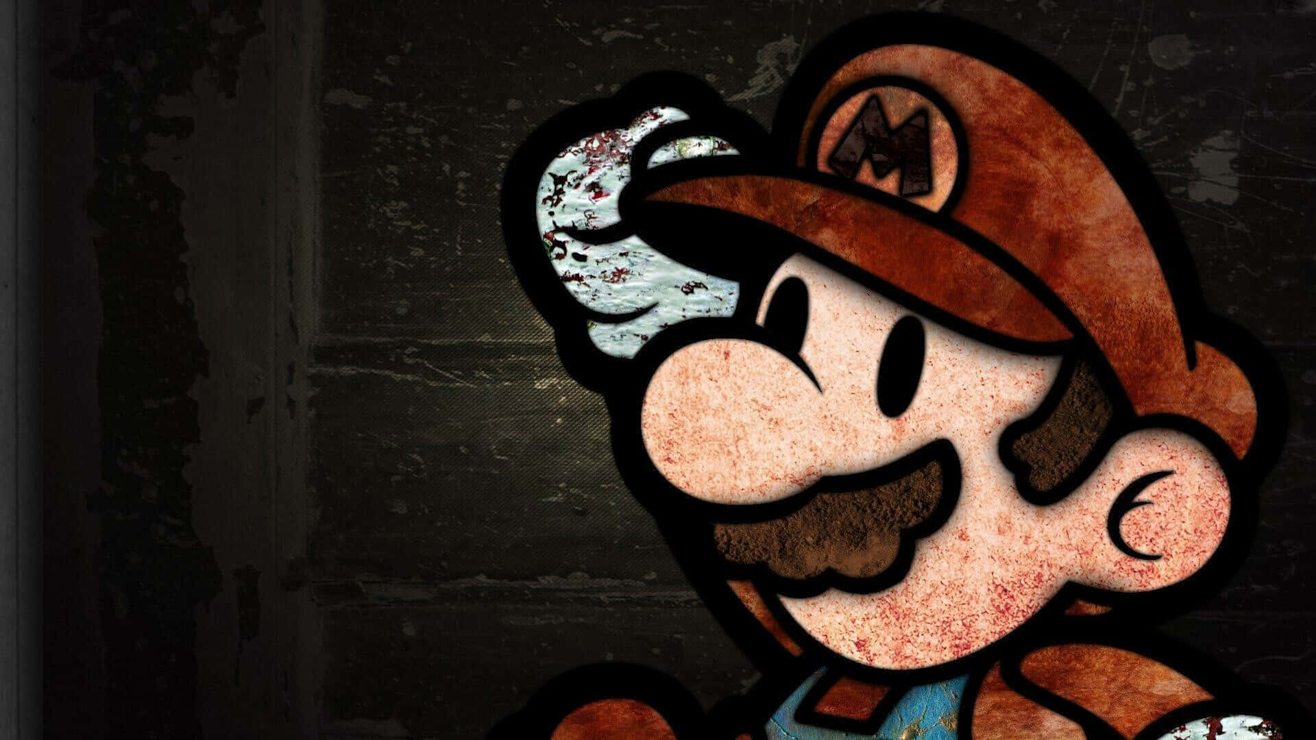 Einnintendo Mario Charakter Hält Eine Waffe. Wallpaper