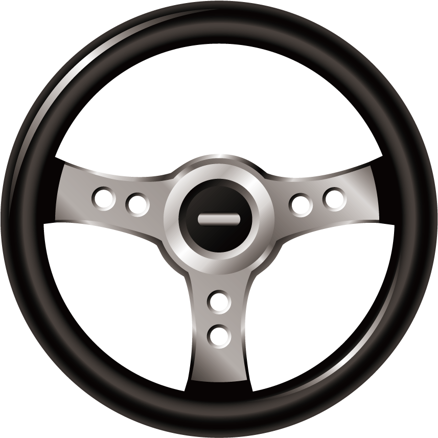 Classic Three Spoke Steering Wheel.png PNG