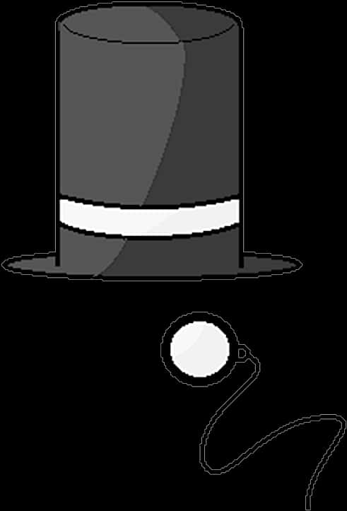 Classic Top Hatand Monocle PNG