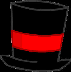 Classic Top Hatwith Red Band PNG