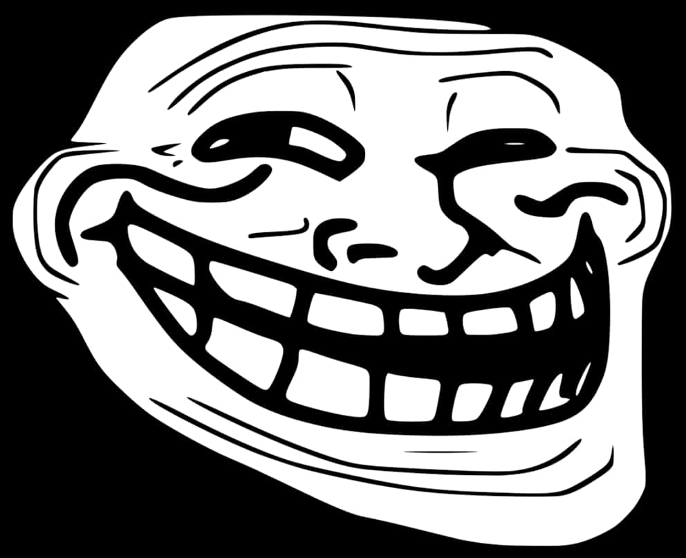 Classic Troll Face Meme Graphic PNG