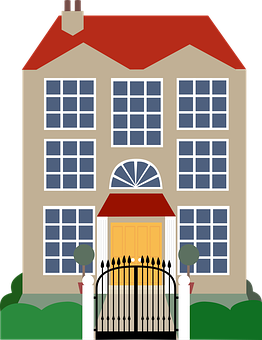 Classic Two Story House Illustration PNG