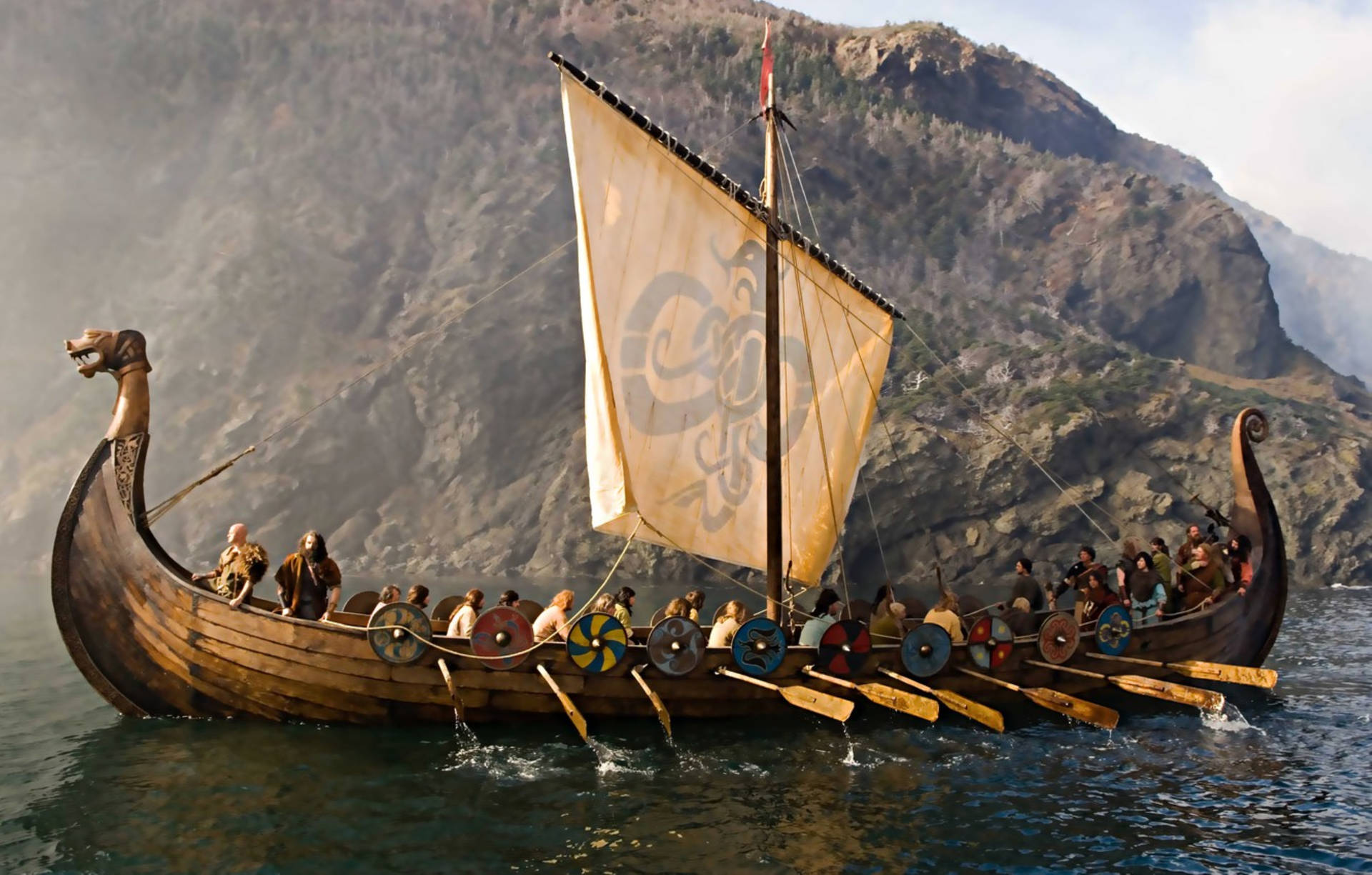 Classic Viking Ship Wallpaper