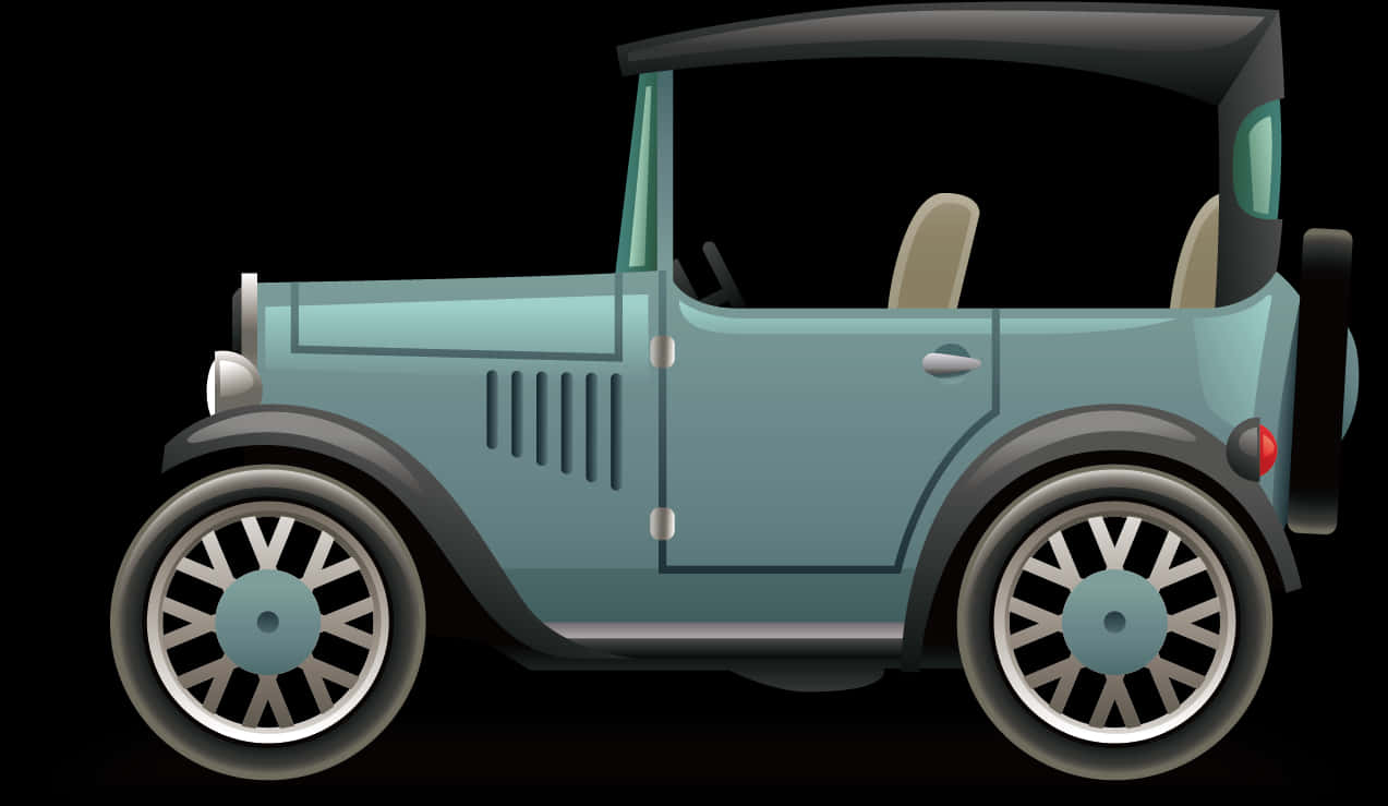 Classic Vintage Car Vector Illustration PNG