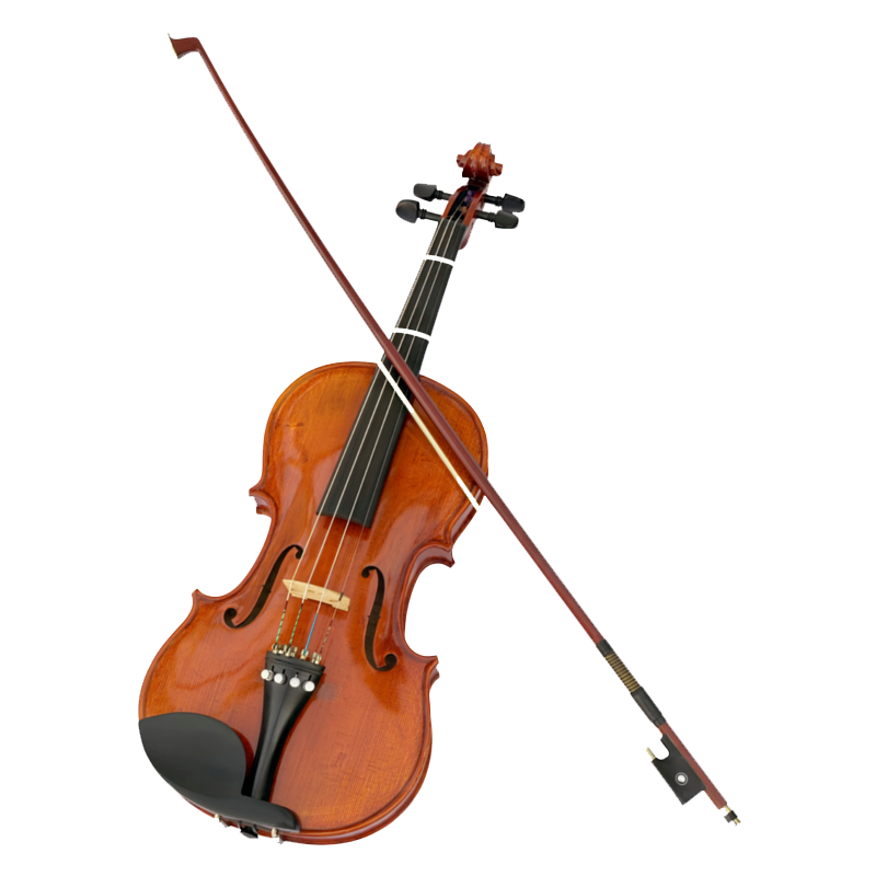 Classic Violinand Bow Black Background PNG