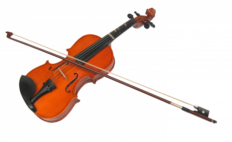 Classic Violinand Bowon Textured Background PNG