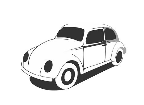 Classic Volkswagen Beetle Illustration PNG