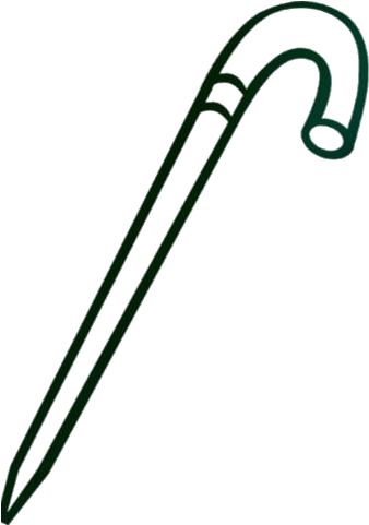 Classic Walking Stick Illustration PNG