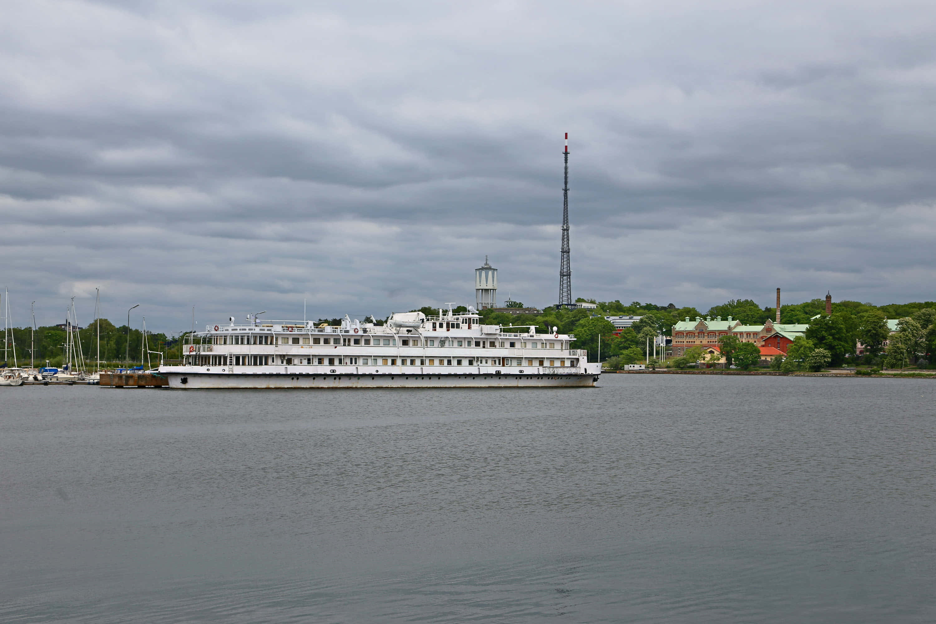 Classic Waterfront Scenic View In Karlskrona Wallpaper