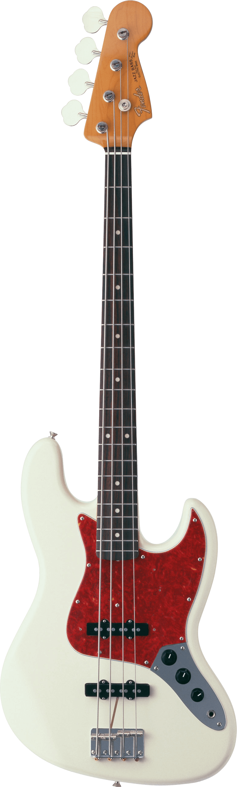 Classic White Electric Bass Guitar PNG