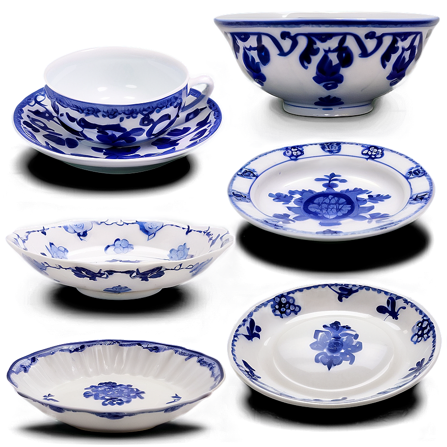 Classic White Porcelain Dishes Png Syf11 PNG