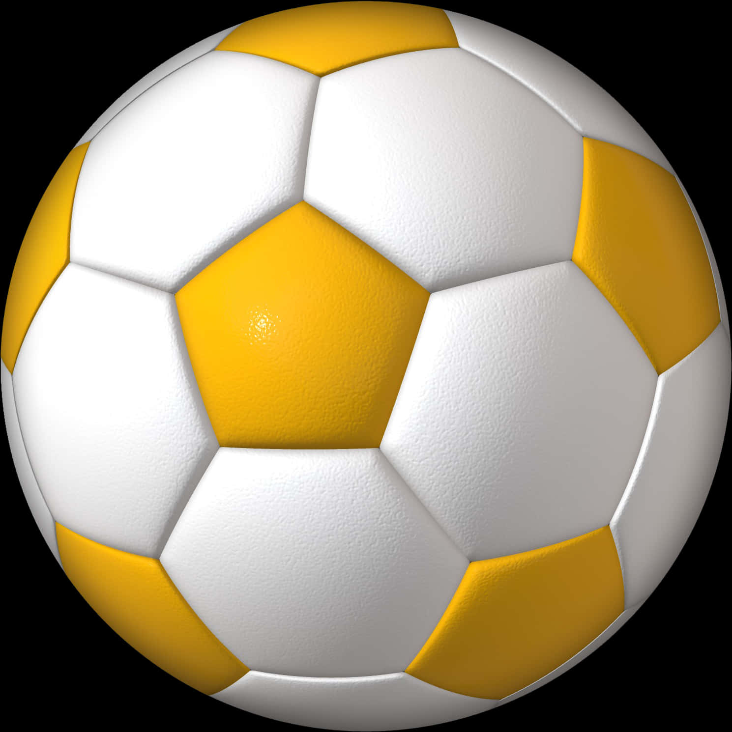 Classic Whiteand Yellow Soccer Ball PNG