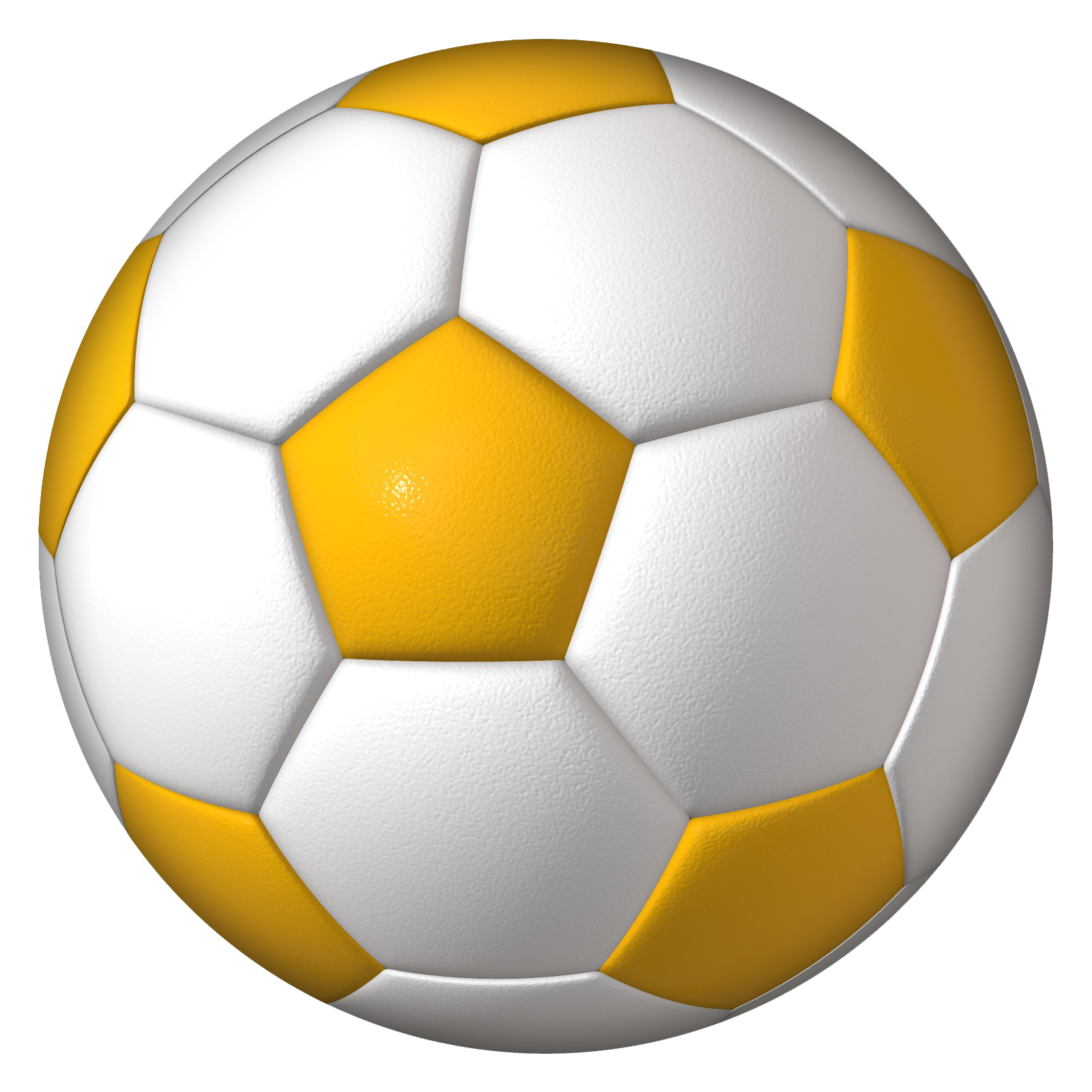Classic Whiteand Yellow Soccer Ball PNG