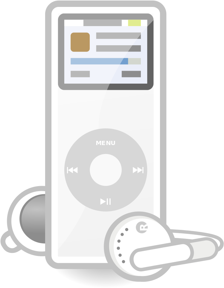 Classic Whitei Podwith Earphones PNG