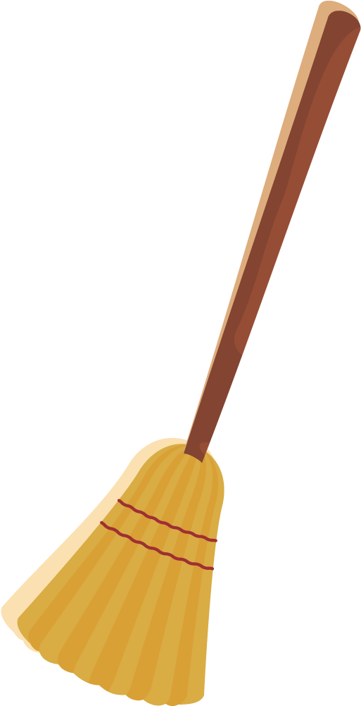 Classic Wooden Broom Illustration PNG