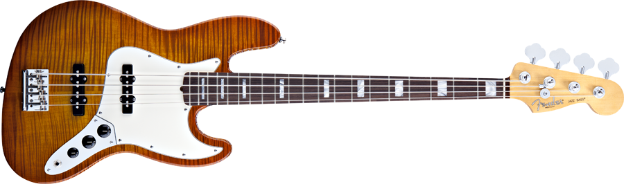 Classic Wooden Electric Bass Guitar PNG