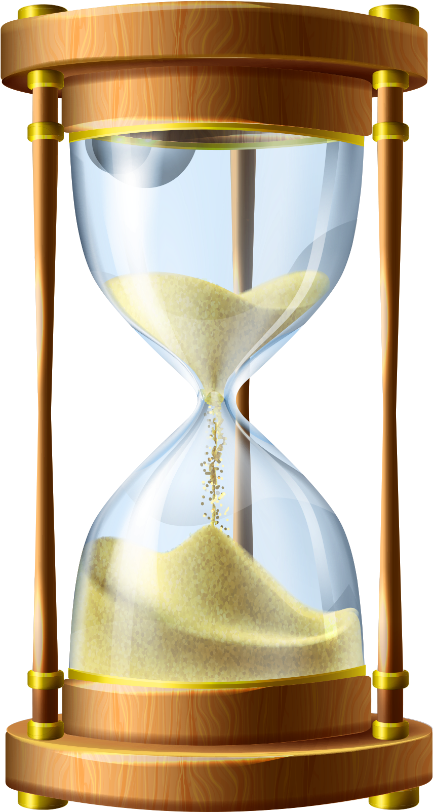 Classic Wooden Hourglass PNG