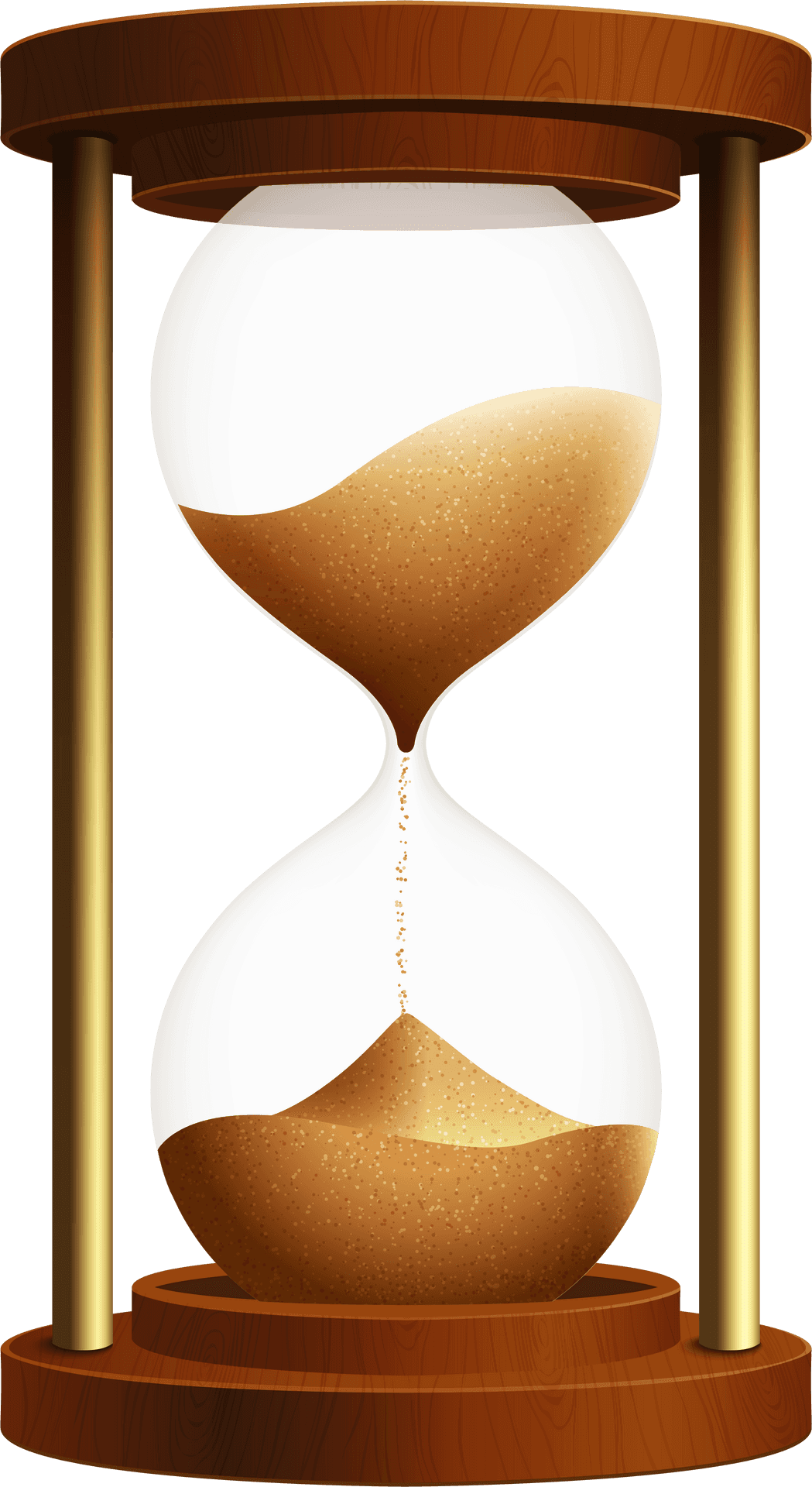 Classic Wooden Hourglass PNG